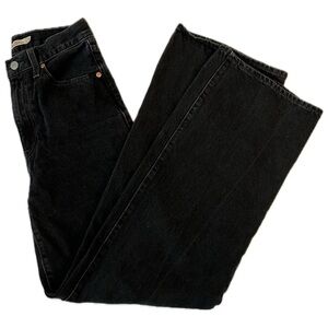 Levi's Ribcage Wide Leg Black Denim Jeans